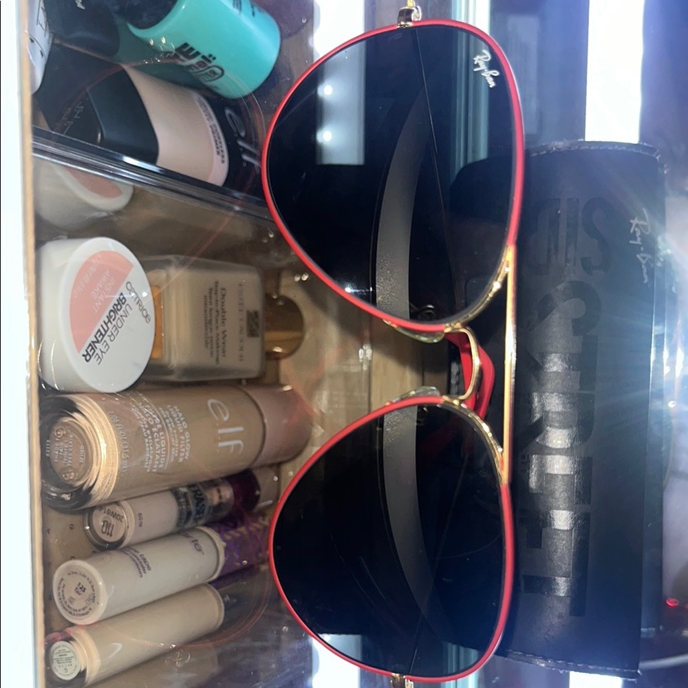 Ray-Ban Red and Gold Sunglasses